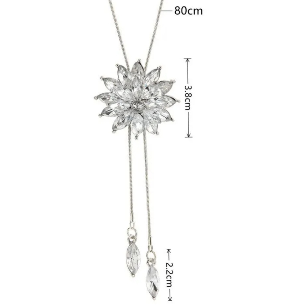 Snowflake Rhinestone Necklace - Picture 3 of 5